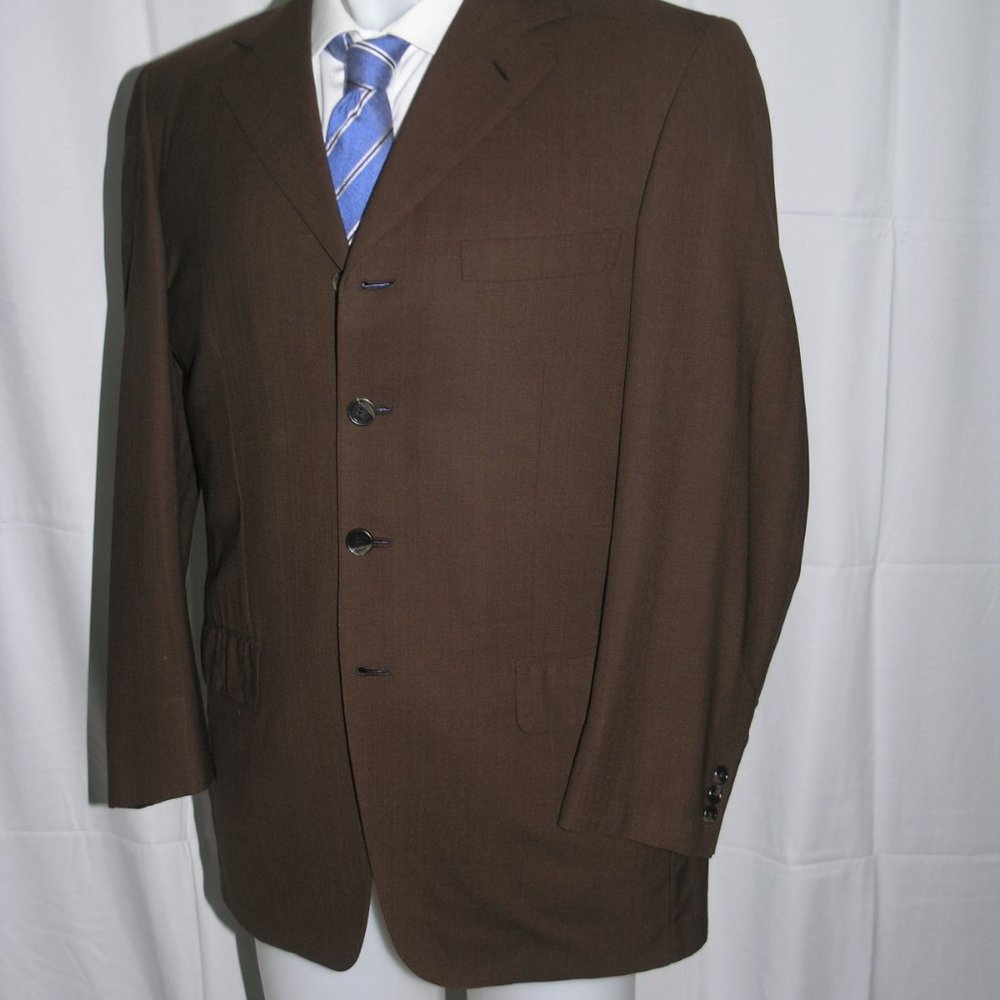 Brioni Celio Escorial Wool Solid Brown Custom Fou… - image 5